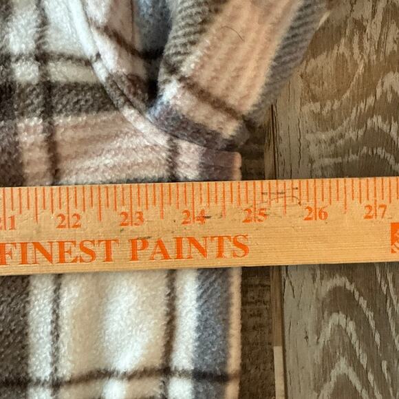 Sage Plaid Flannel Button Front Shacket Size XL Super Plush Sherpa Lined Fleece - Picture 8 of 10